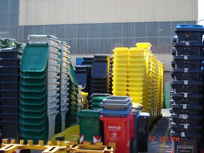 1100 litre plastik konteyner çöp kutusu - 3