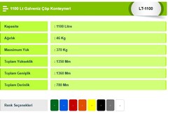 1100 Lt Sicak Daldirma Galveniz Çöp Konteyneri kemos - 3