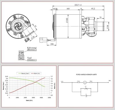 12V, Büyük Pompa 6000LT/H, ø38 - 3