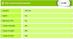 400 Lt Galveniz Çöp Konteyneri - 2