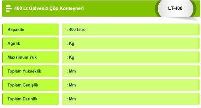 400 Lt Galveniz Çöp Konteyneri - 2