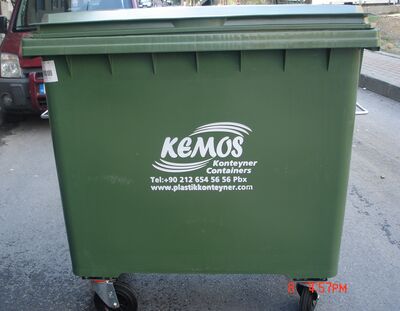 660 litre plastik çöp konteyneri - 1