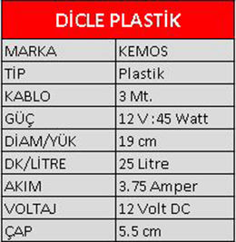 DİCLE 12 VOLT PLASTİK DALGIÇ TİPİ SIVI AKTARMA POMPASI - 2