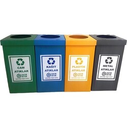 Karton Plast geri dönüşüm kutuları, yüksek mukavemetleri ve nem, güneş ışığı ve sıcaklık değişimlerine karşı dirençleri nedeniyle farklı atıkların ayrıştırılmasında çok kullanışlıdır. (Tek Adet Fiyatıdır) - 2
