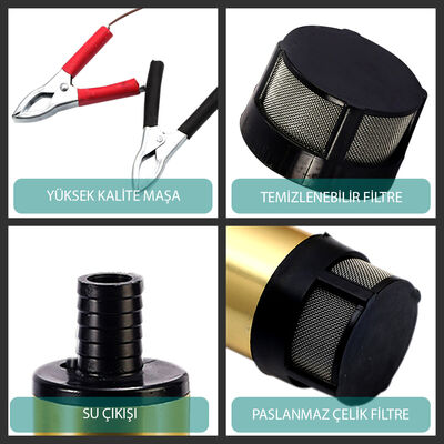 KIZILIRMAK 12 VOLT DALGIÇ TİPİ SIVI AKTARMA SETİ(POMPA + 4 MT HORTUM) - 2