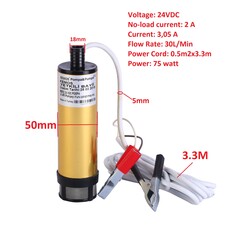 MERİÇ 24 VOLT ALÜMİNYUM DALGIÇ TİPİ SIVI AKTARMA SETİ(POMPA + HORTUM + PLASTİK SIVI TRANSFER TABANCASI) - 3