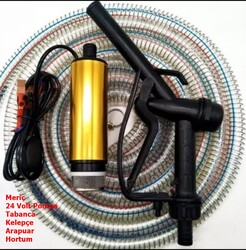 MERİÇ 24 VOLT ALÜMİNYUM DALGIÇ TİPİ SIVI AKTARMA SETİ(POMPA + HORTUM + PLASTİK SIVI TRANSFER TABANCASI) - 1