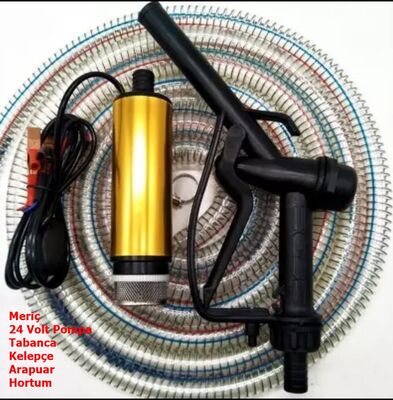 MERİÇ 24 VOLT ALÜMİNYUM DALGIÇ TİPİ SIVI AKTARMA SETİ(POMPA + HORTUM + PLASTİK SIVI TRANSFER TABANCASI) - 1