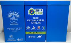 Plastik Geri Dönüşüm Atık Kutusu 35x35x70 cm - 