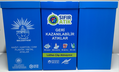 Plastik Geri Dönüşüm Atık Kutusu 35x35x70 cm - 1