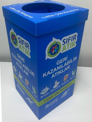 Plastik Geri Dönüşüm Atık Kutusu 35x35x70 cm - 2