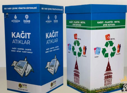 Plastik Geri Dönüşüm Atık Kutusu 35x35x70 cm - 3