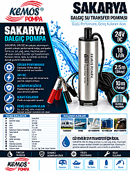 SAKARYA 24 VOLT ALÜMİNYUM DALGIÇ TİPİ SIVI AKTARMA POMPASI - KEMOS