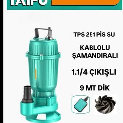 Taifu Dalgic Pompa Kablolu Şamadıralı TPS 221 pis su 9 mt dikey basar kemos - TYF